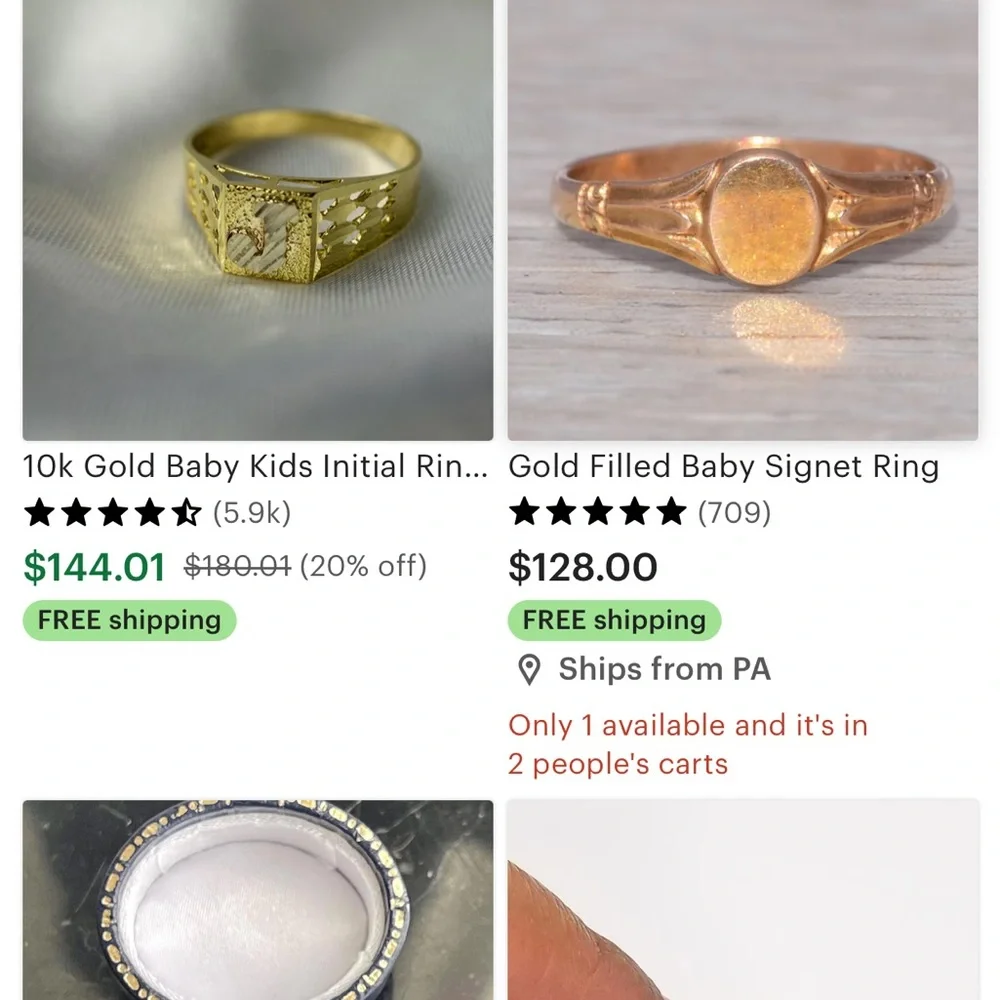 Baby 10k gold filled Gold Signet Ring - Picture 6 of 6